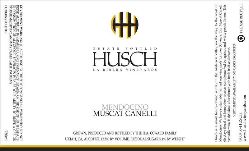 La Ribera Vineyards Muscat Canelli Bottle