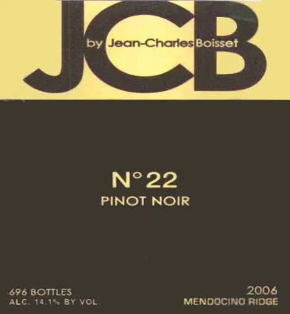 JCB No 22 Pinot Noir Bottle