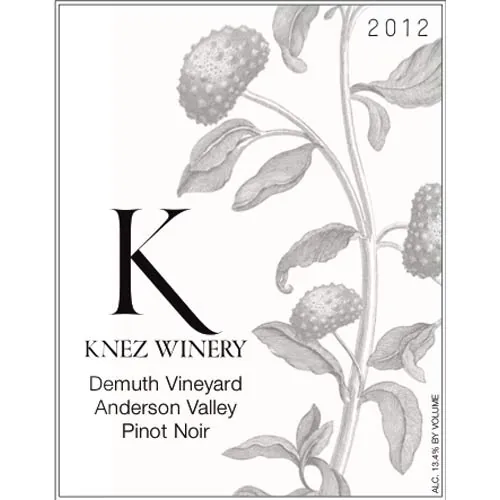 Demuth Vineyard Pinot Noir Bottle