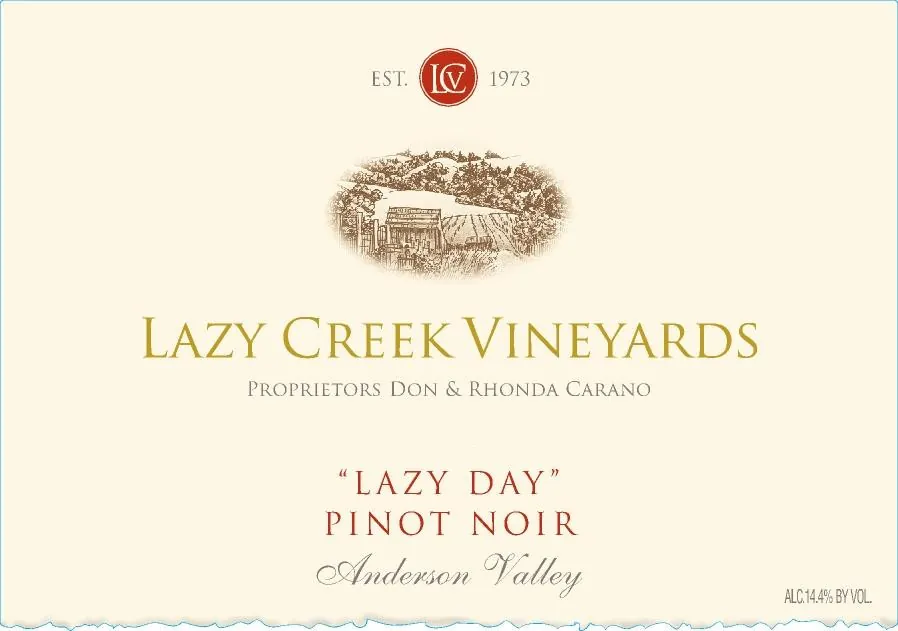 Lazy Day Pinot Noir Bottle