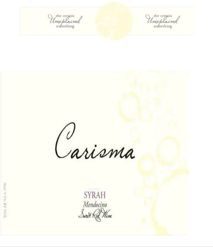 Carisma Syrah Bottle