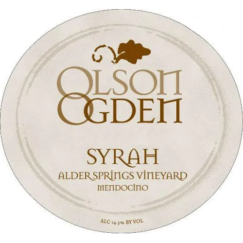 Alder Springs Vineyard Syrah Bottle