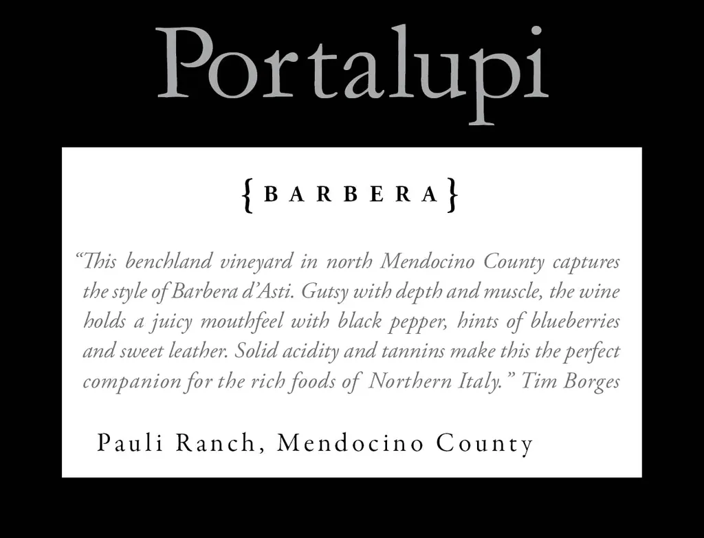 Pauli Ranch Barbera Bottle