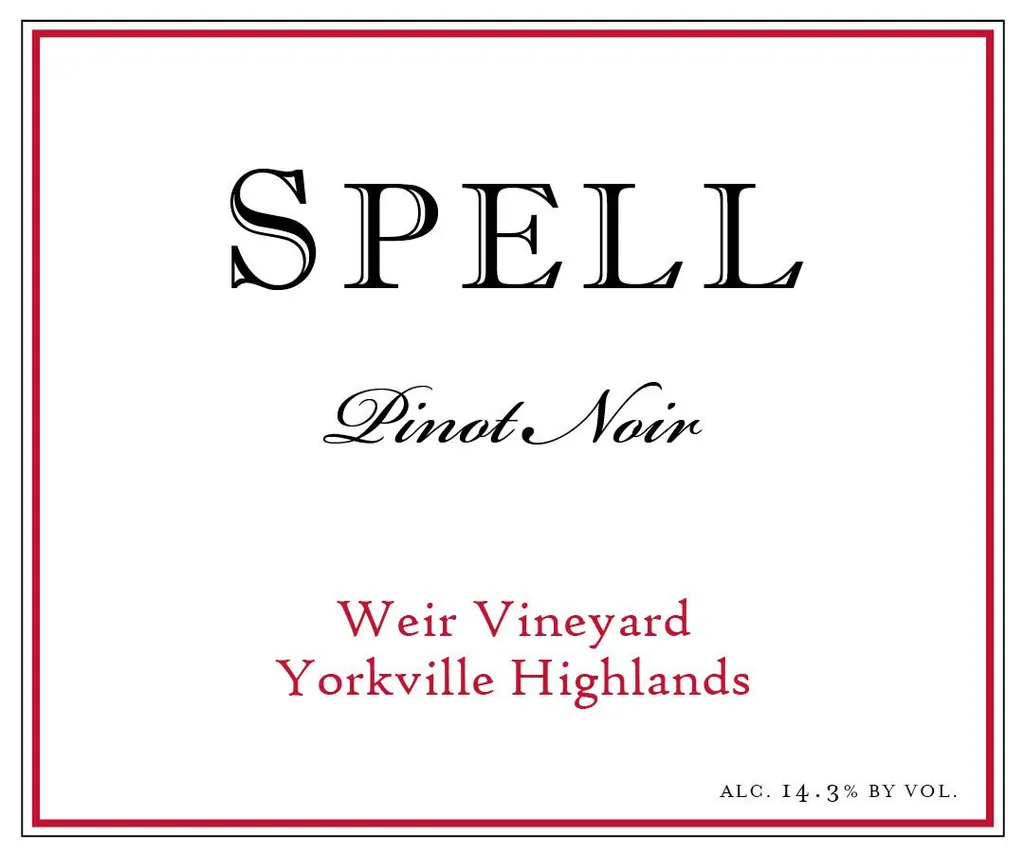 Weir Pinot Noir Bottle