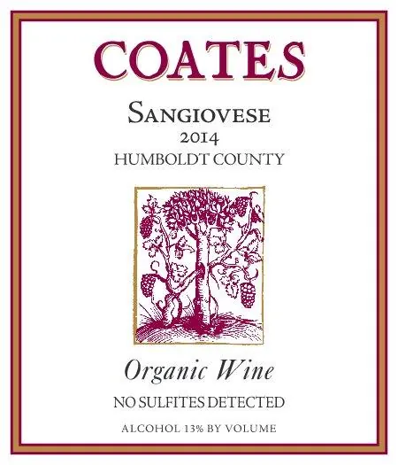 Organic Sangiovese Bottle