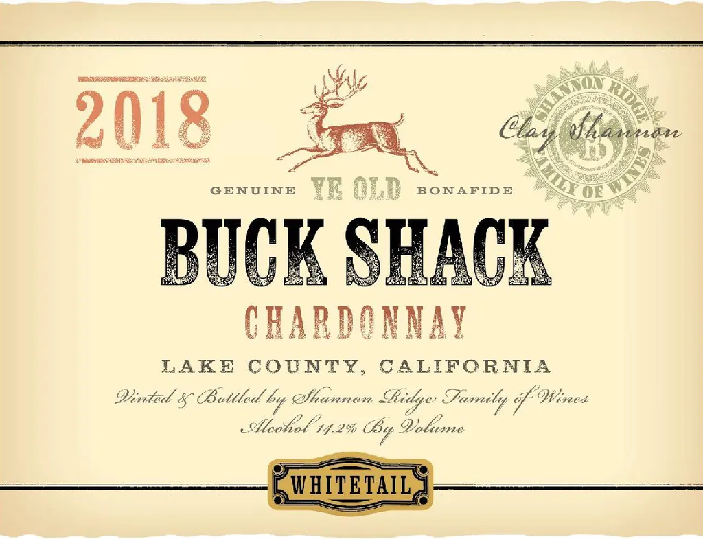 Buck Shack White Tail Chardonnay Bottle