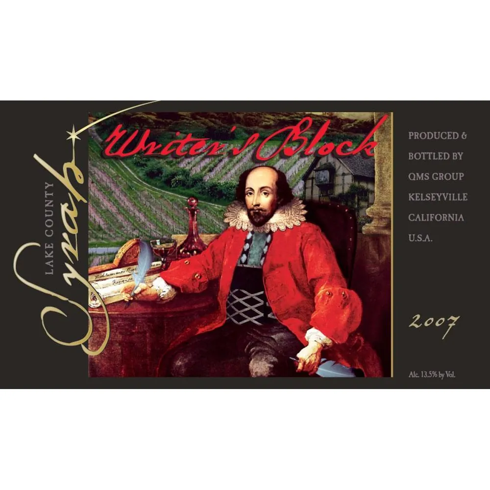 Writer's Block Syrah Bottle