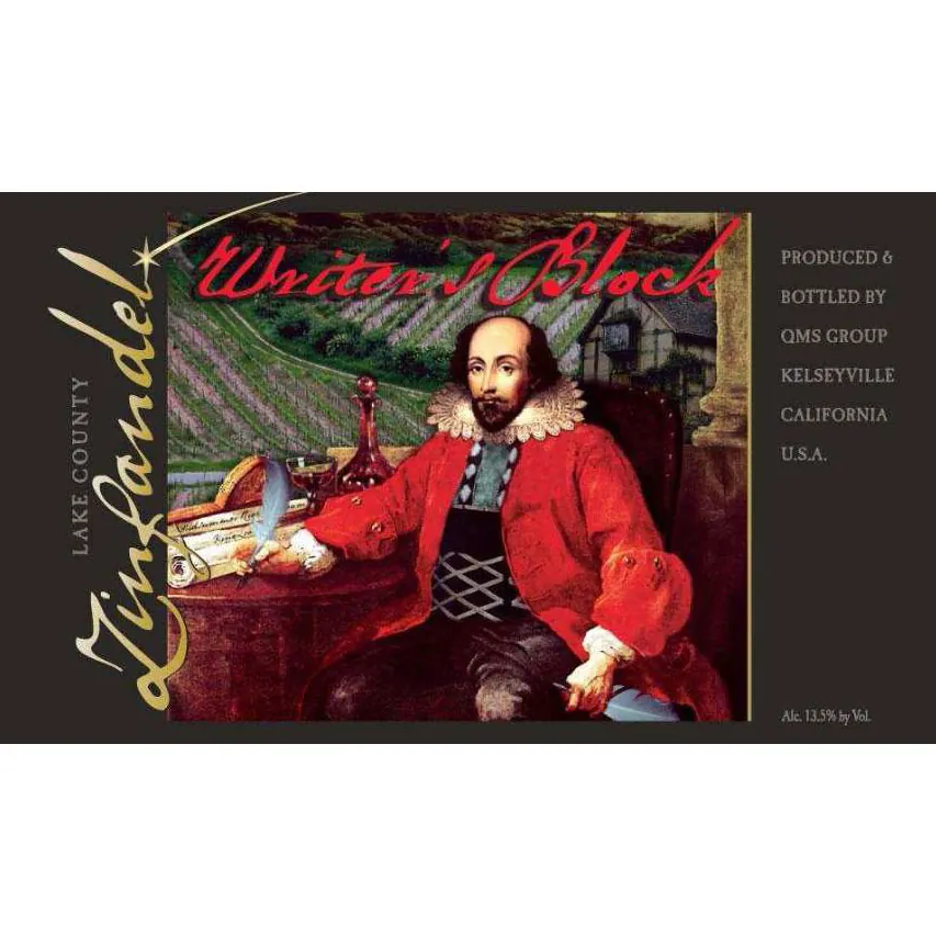 Writer's Block Zinfandel Bottle