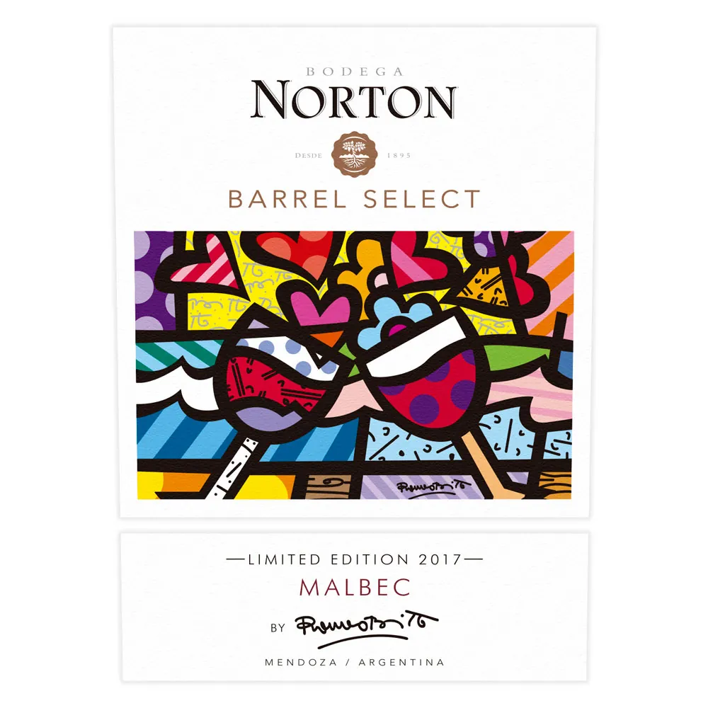 Britto Artist Label Barrel Select Malbec Bottle