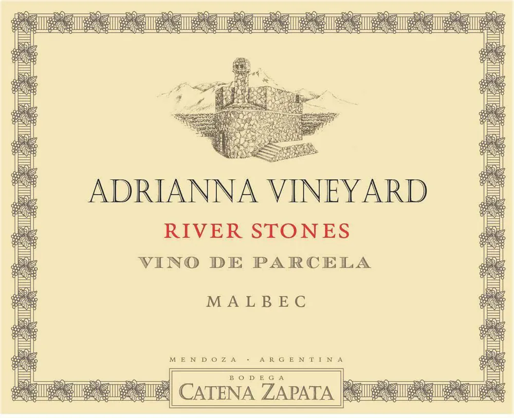 Zapata Adrianna Vineyard River Stones Malbec Bottle