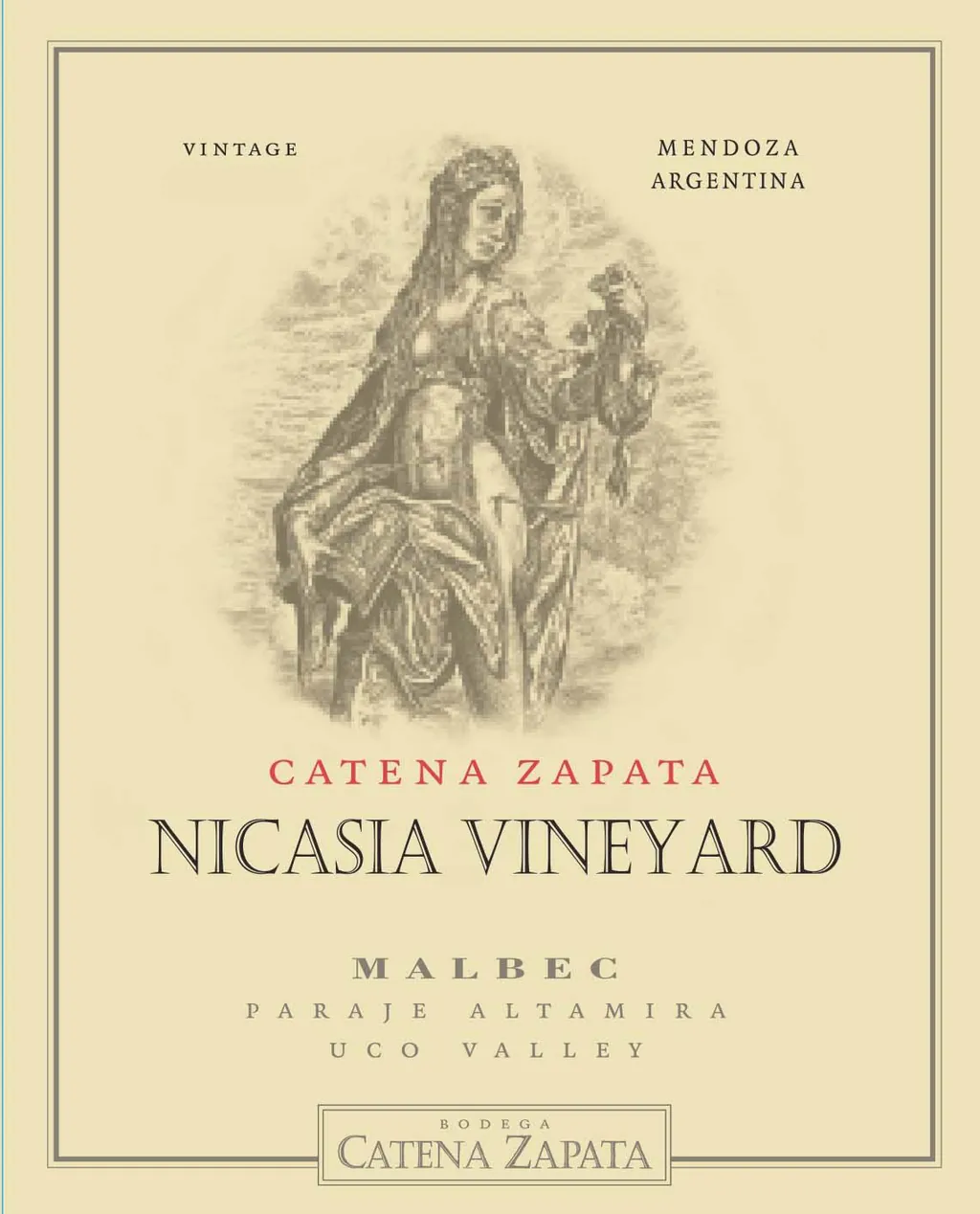 Zapata Nicasia Vineyard Malbec Bottle