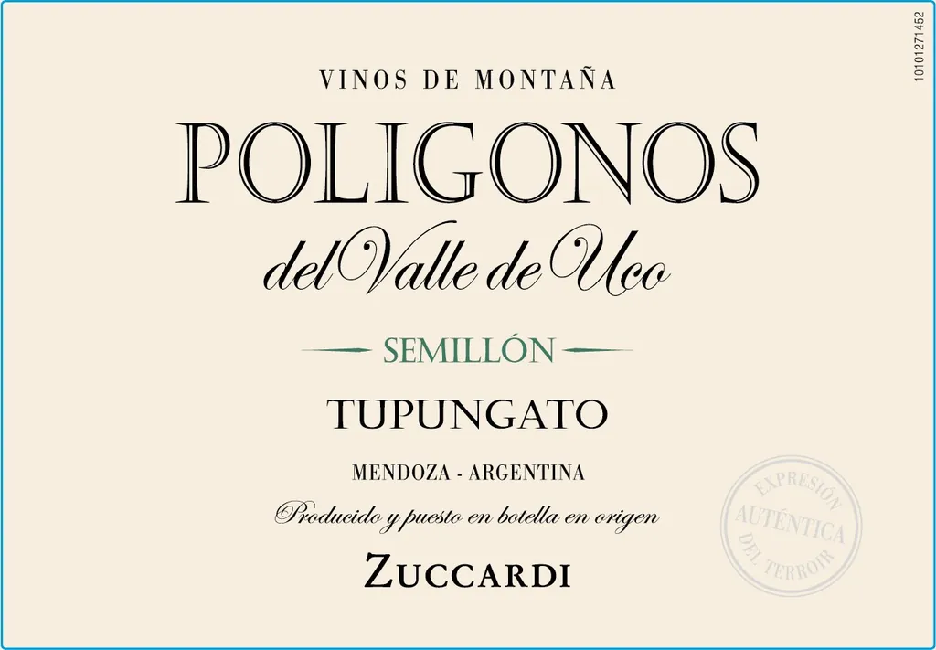Poligonos del Valle de Uco Tupungato Semillon Bottle
