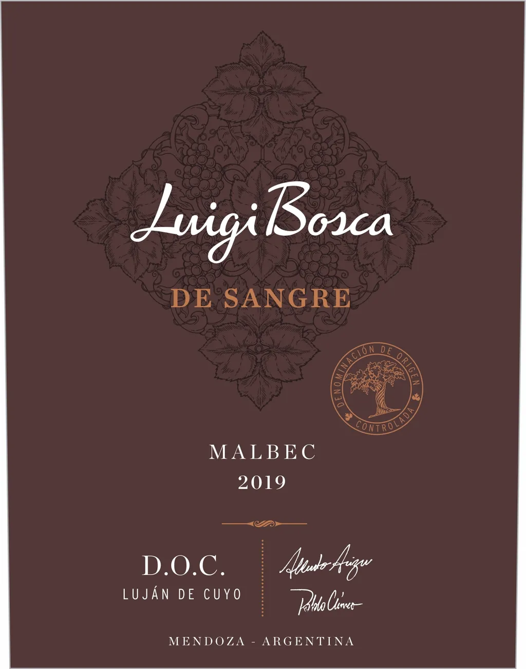 De Sangre Lujan de Cuyo Malbec Bottle