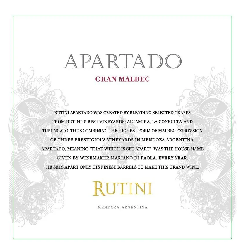 Apartado Gran Malbec Bottle