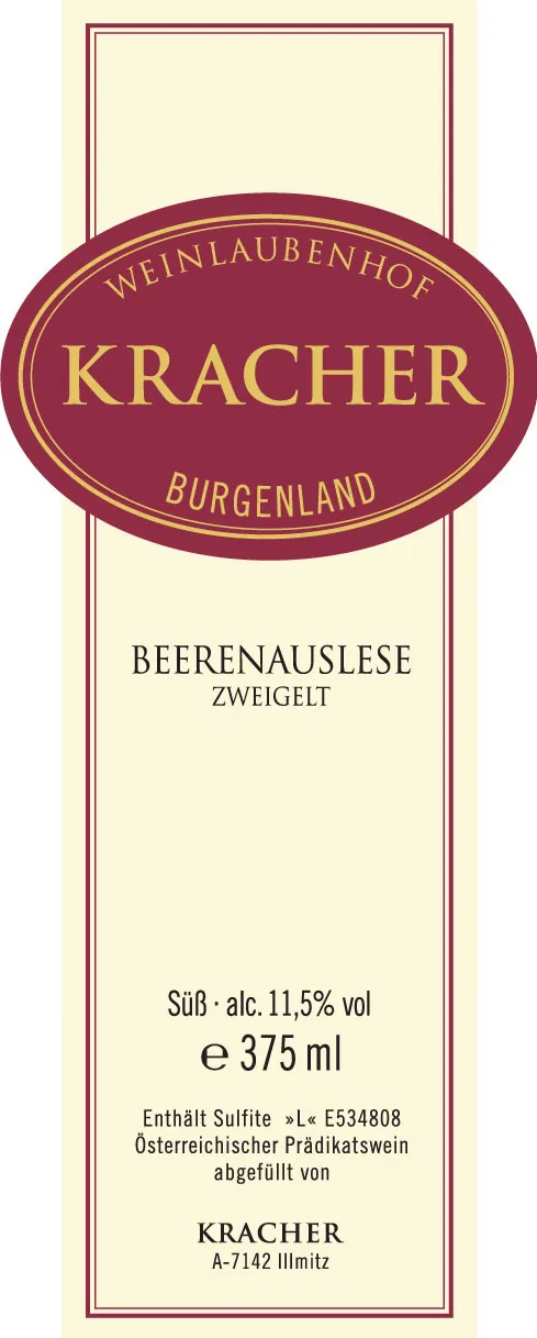 Beerenauslese Zweigelt Bottle