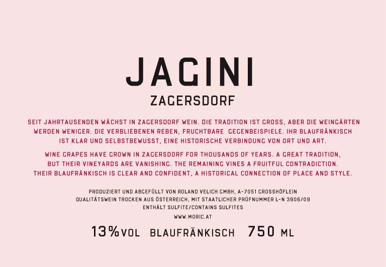 Jagini Blaufrankisch Bottle