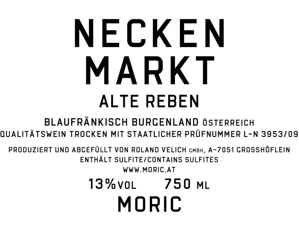Neckenmarkt Alte Reben Blaufrankisch Bottle