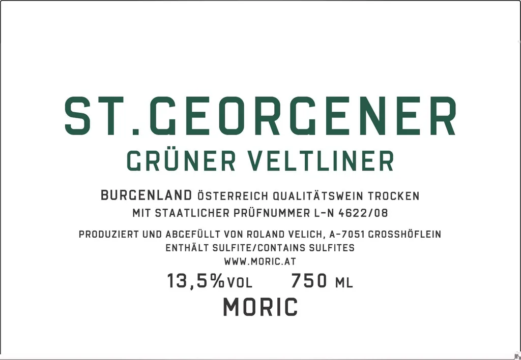 St. Georgener Gruner Veltliner Bottle