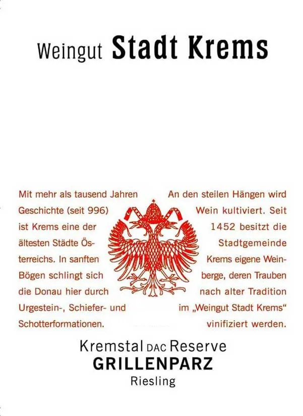 Grillenparz Reserve Erste OTW Lage Riesling Bottle