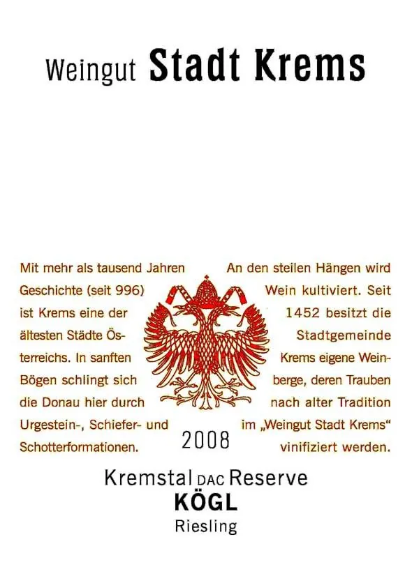 Kogl Erste OTW Lage Reserve Riesling Bottle