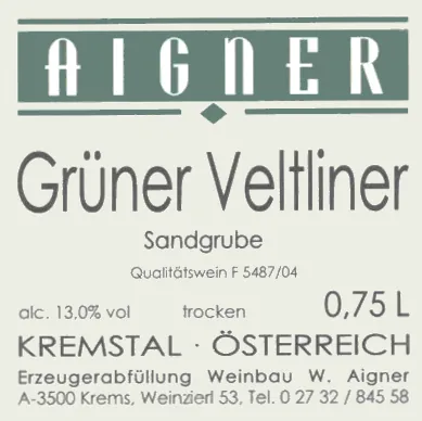 Sandgrube Gruner Veltliner Bottle