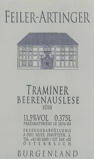 Traminer Beerenauslese Bottle