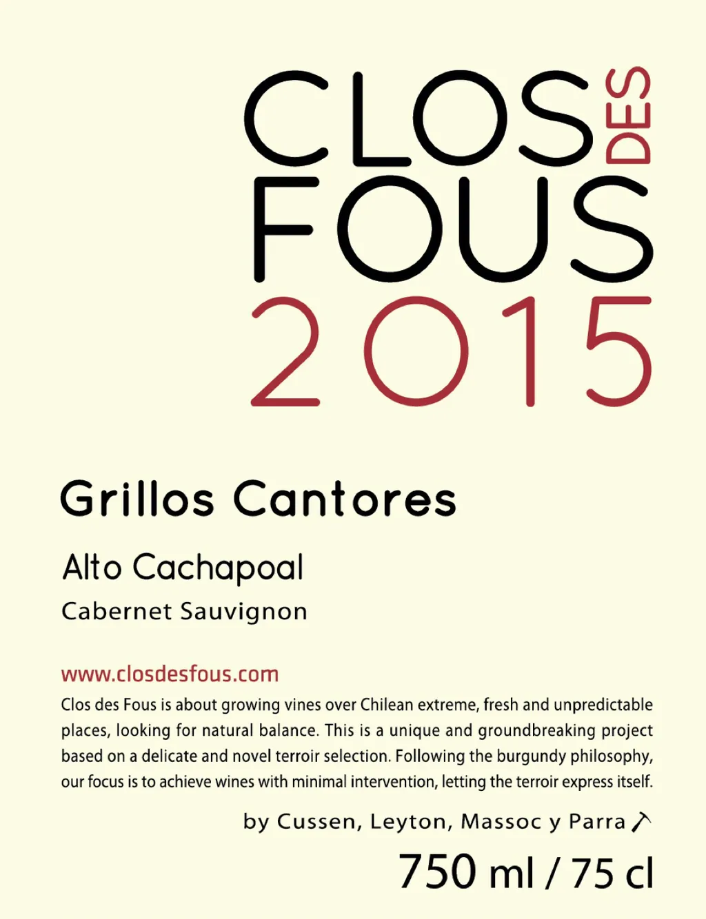 Grillos Cantores Cabernet Sauvignon Bottle