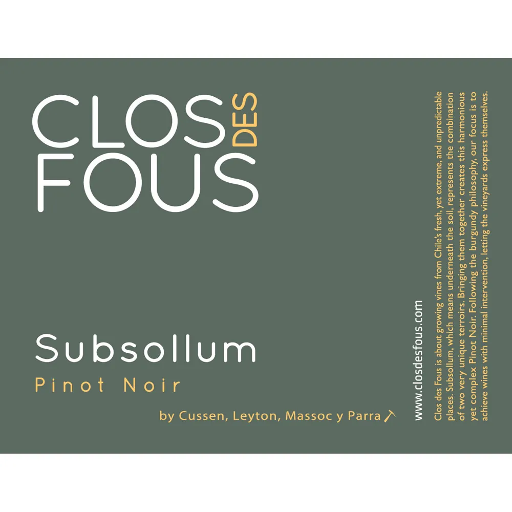 Subsollum Pinot Noir Bottle