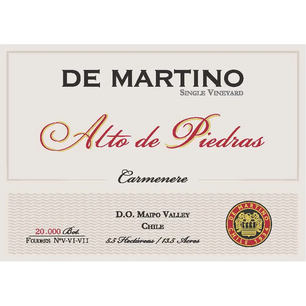 Alto de Piedras Carmenere Bottle