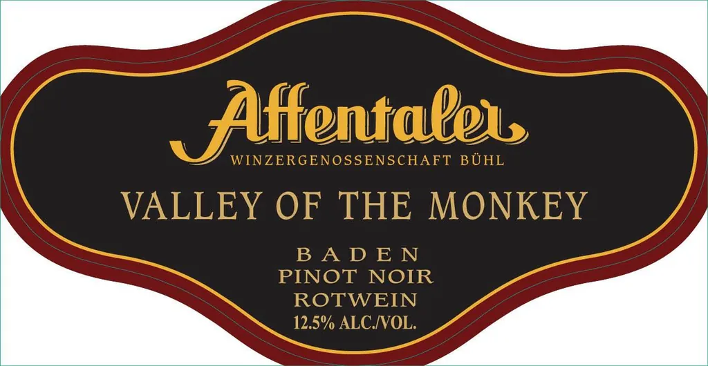 Valley of the Monkey Baden Pinot Noir Bottle