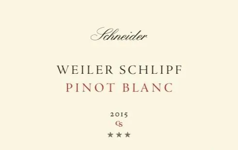 Weiler Schlipf Pinot Blanc Trocken CS Bottle