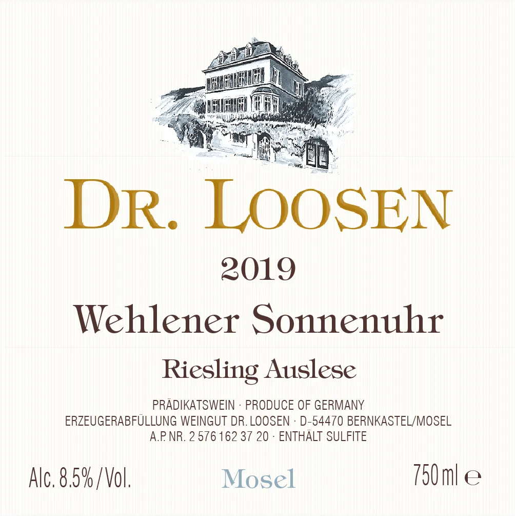 Wehlener Sonnenuhr Riesling Auslese Bottle