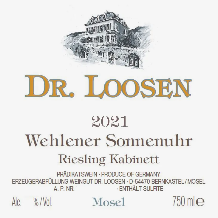 Wehlener Sonnenuhr Riesling Kabinett Bottle