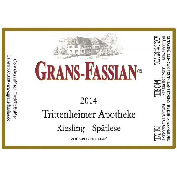Apotheke Spatlese Riesling Bottle
