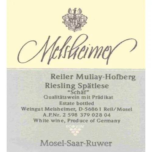 Reiler Mullay-Hofberg Shaf Riesling Spatlese Bottle
