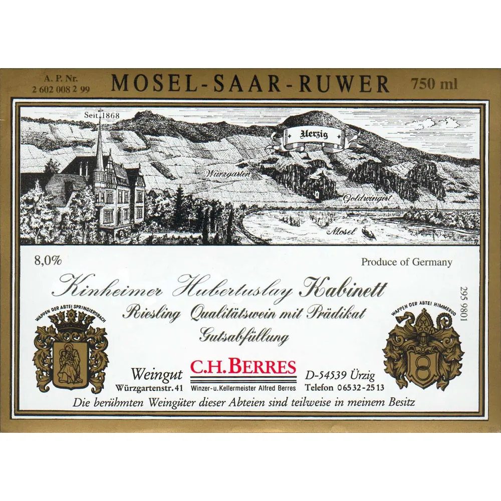 Kinheimer Hubertuslay Riesling Kabinett Bottle
