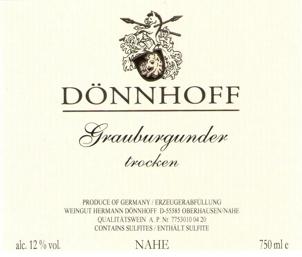 Nahe Grauburgunder Trocken Bottle