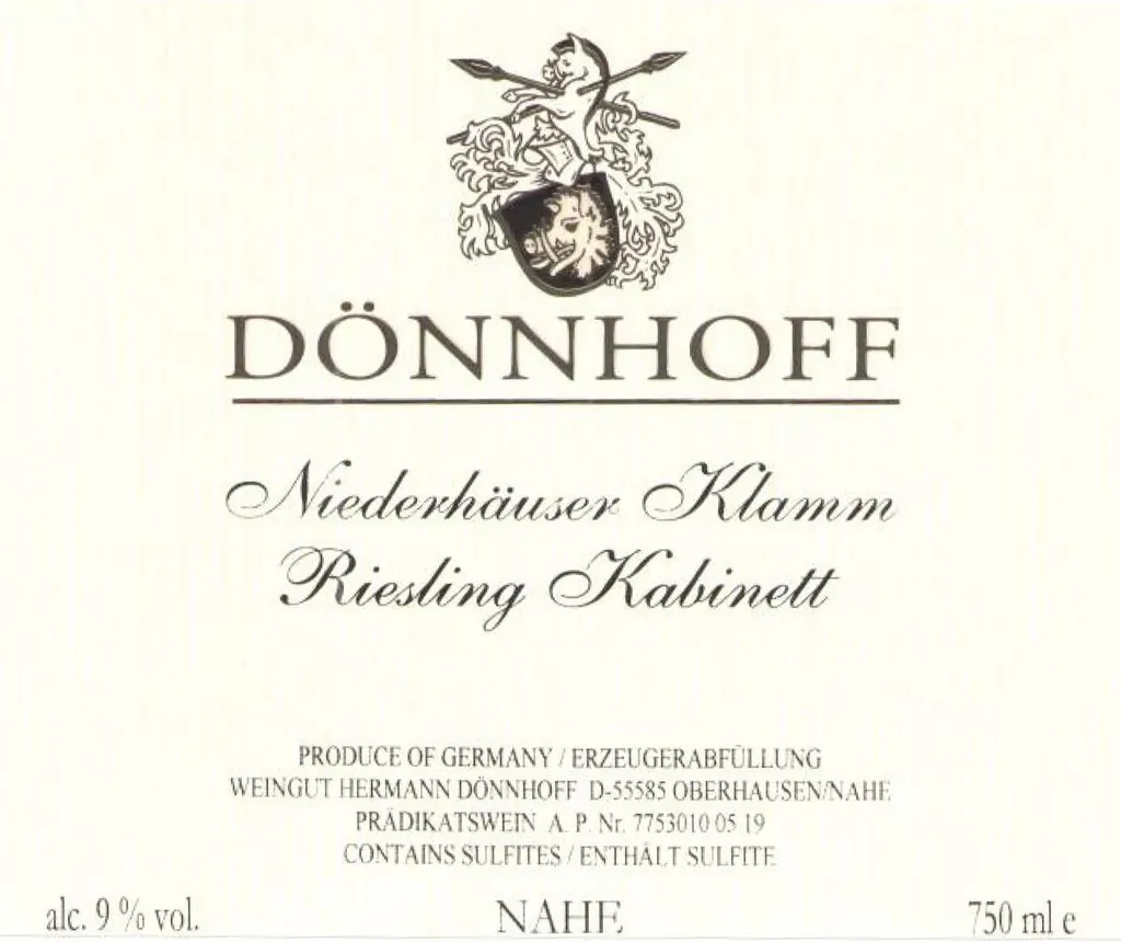 Niederhauser Klamm Riesling Kabinett Bottle