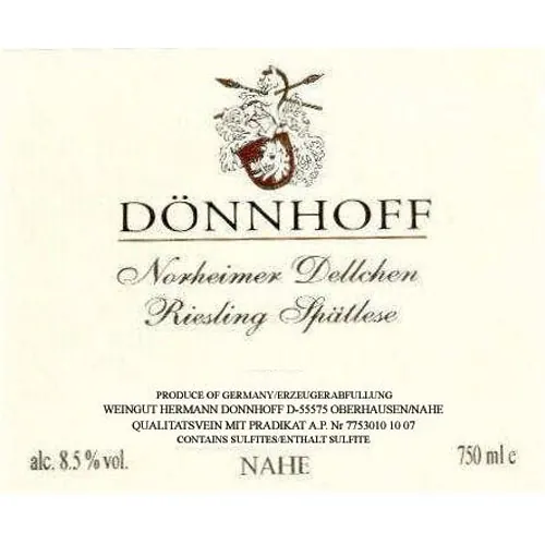 Norheimer Dellchen Riesling Spatlese A P #11 Bottle