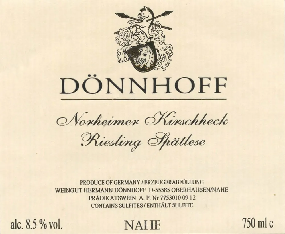 Norheimer Kirschheck Riesling Spatlese Bottle