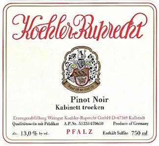 Pfalz Pinot Noir Kabinett Trocken Bottle