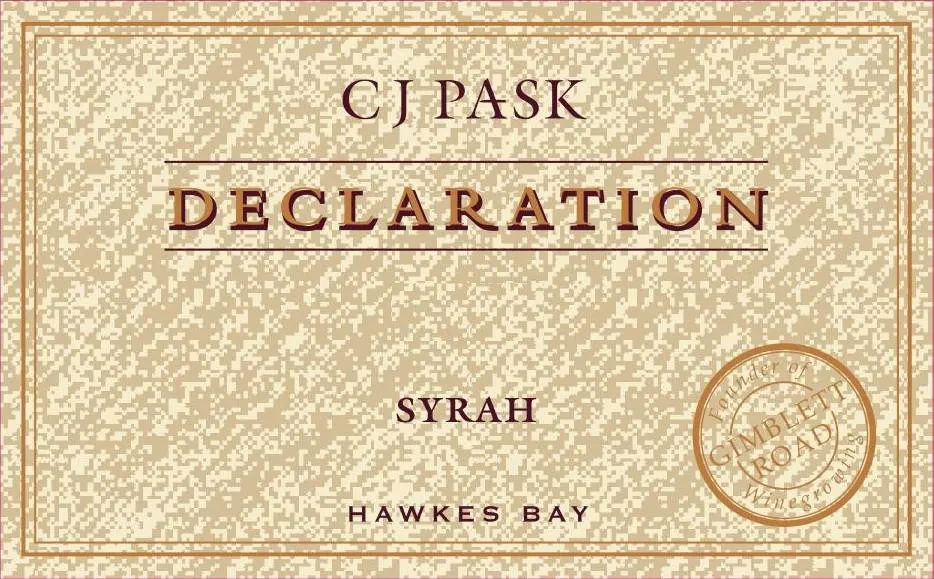 Declaration Syrah Bottle