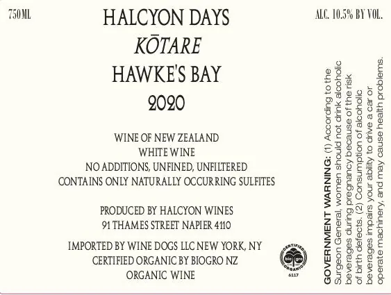 Kotare Sauvignon Blanc Bottle