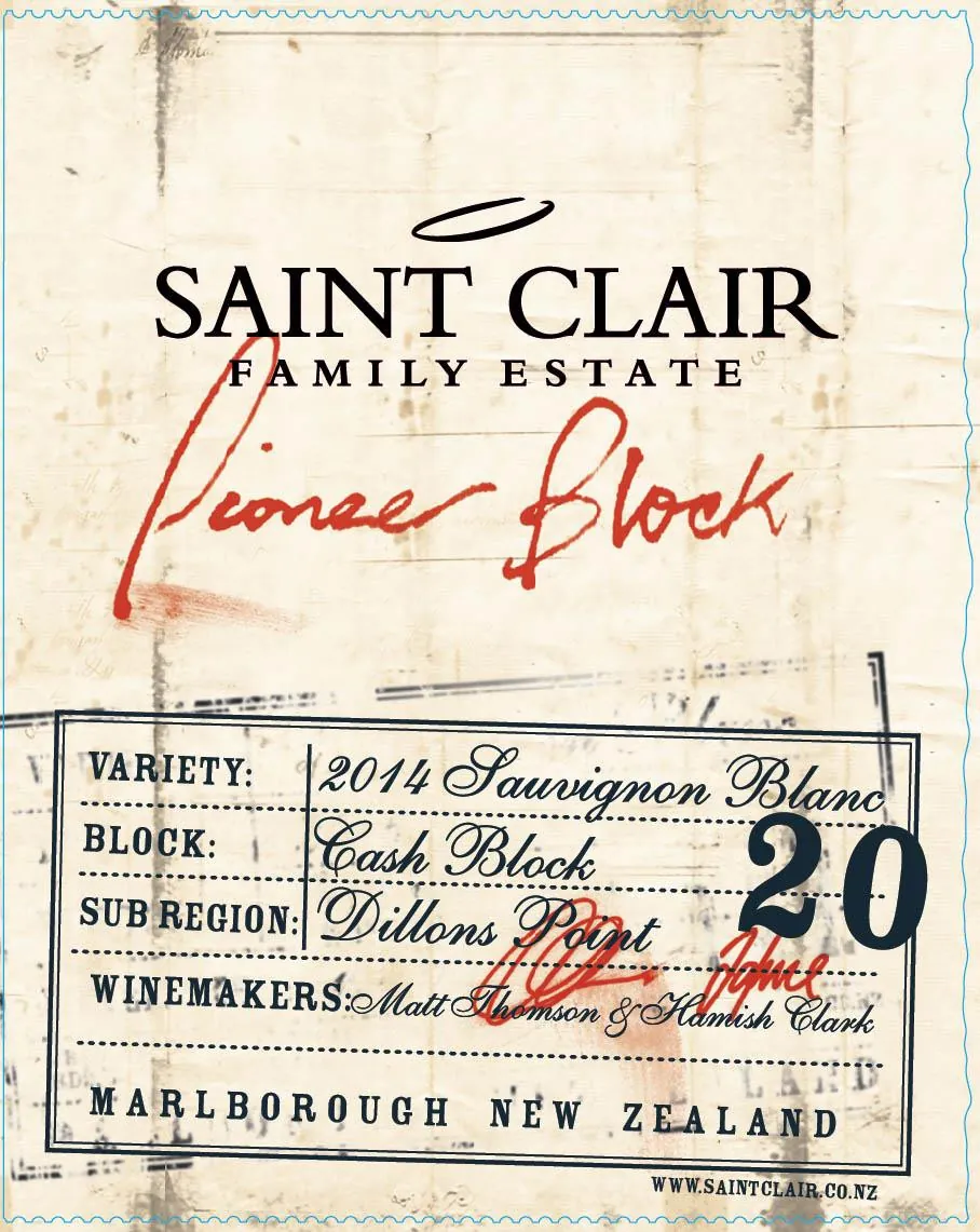 Pioneer Block 20 Cash Block Sauvignon Blanc Bottle