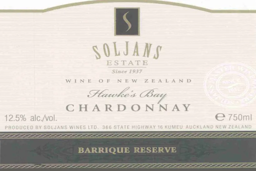 Barrique Reserve Chardonnay Bottle