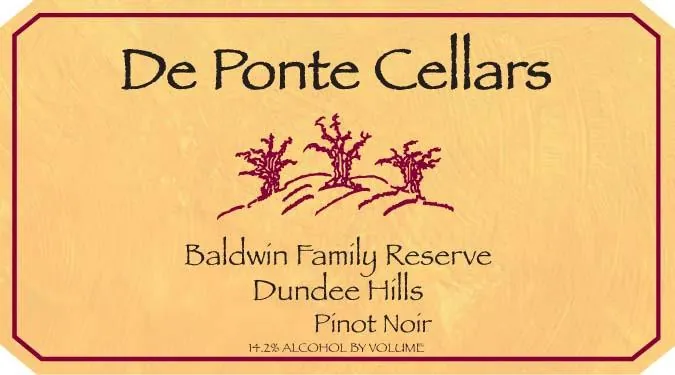 Baldwin Family Reserve Pinot Noir Bottle
