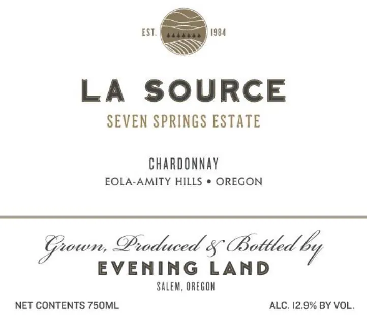 Seven Springs Vineyard La Source Chardonnay Bottle