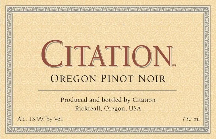 Citation Pinot Noir Bottle
