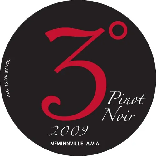 Three Degrees Pinot Noir Bottle