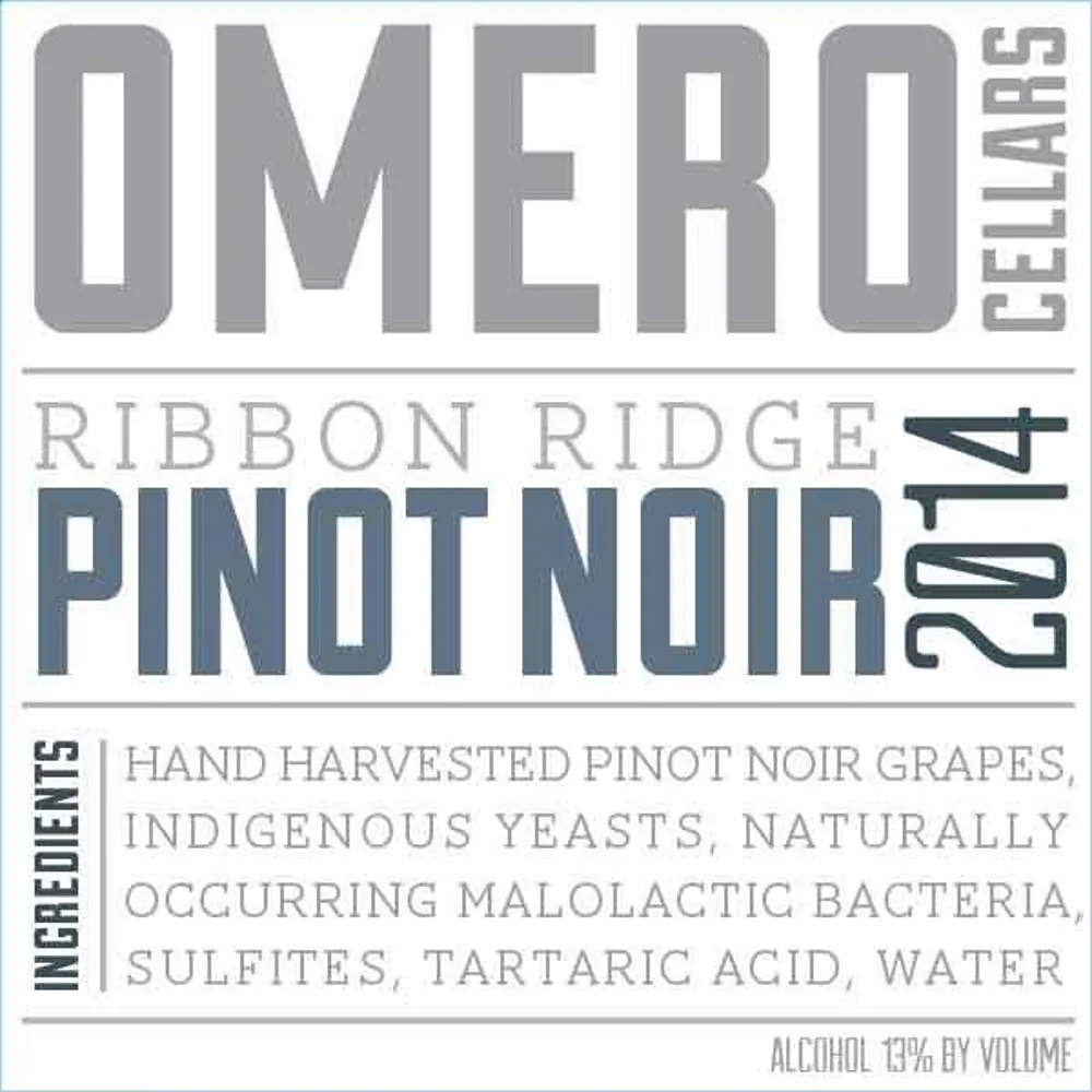 Ribbon Ridge Pinot Noir Bottle
